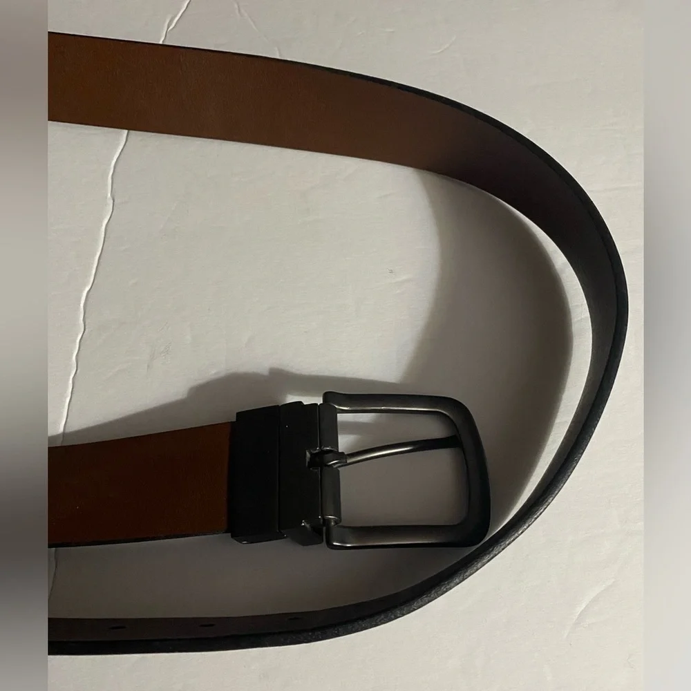 TIMBERLAND Belt, Full Grain Leather, Reversible Black, Brown, Sz 48​, 3X